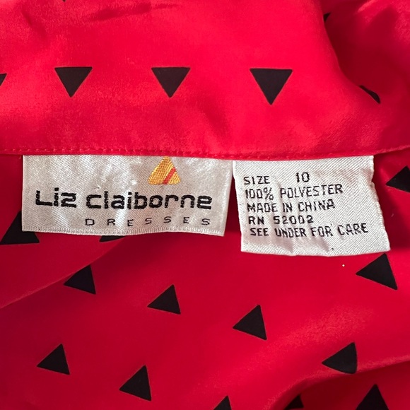 Liz Claiborne Red Midi Dress with Black Accents Size 10 - Picture 7 of 7